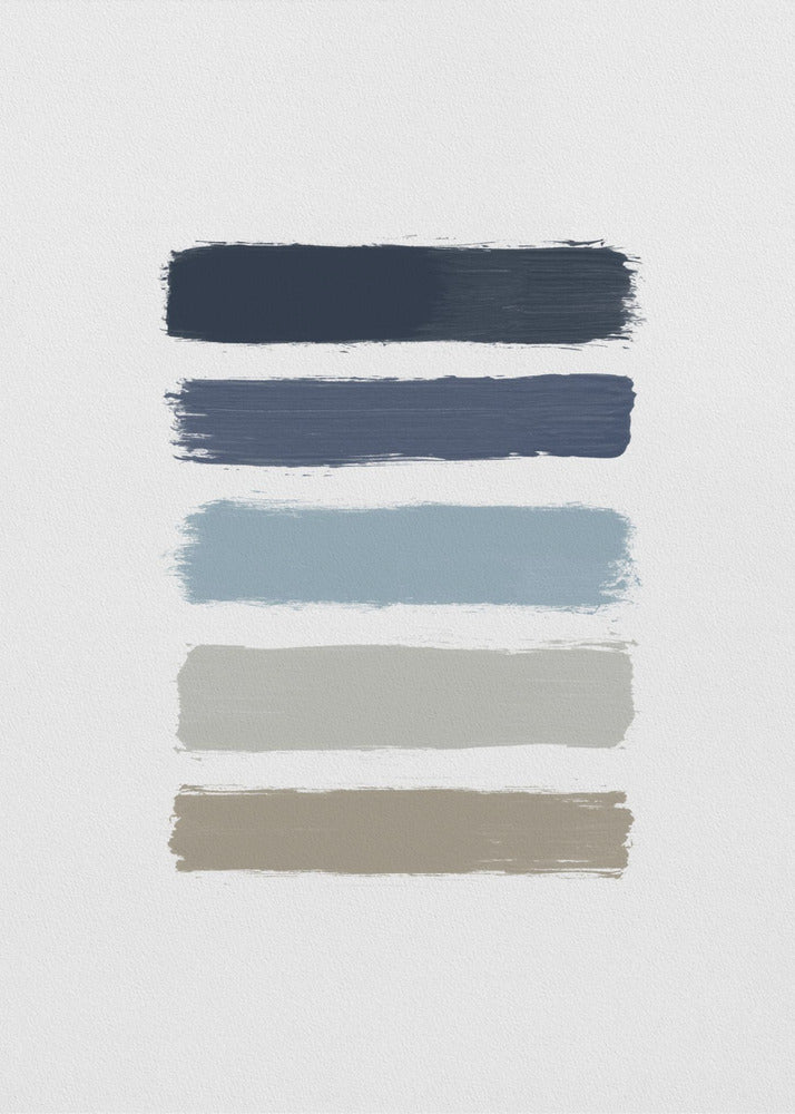 Blaue und taupefarbene Streifen | Leinwand