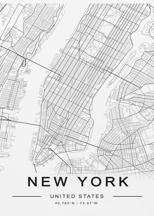 New York Karte | Poster