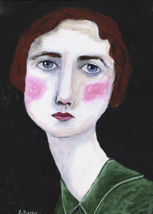 Vintage Frau mit rosa Wangen | Poster