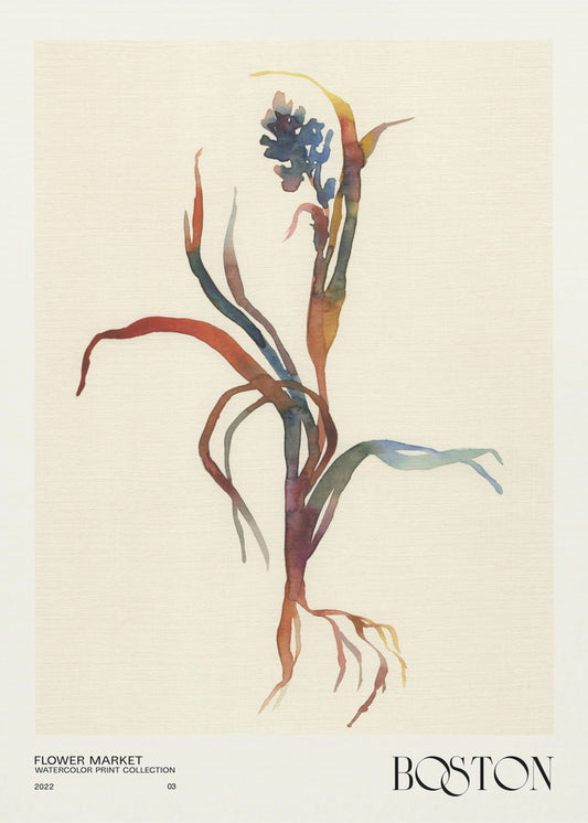 Aquarelldruck-Sammlung. Blumenmarkt – Boston | Poster