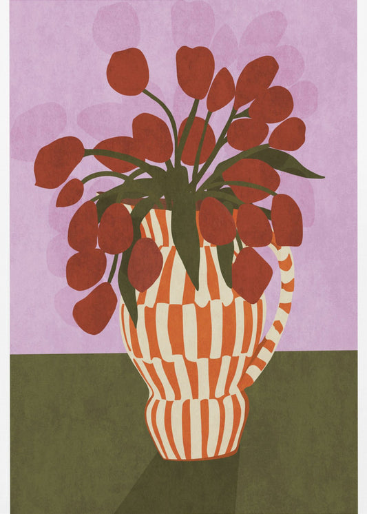 Kräftige Tulpen in Vase | Leinwand