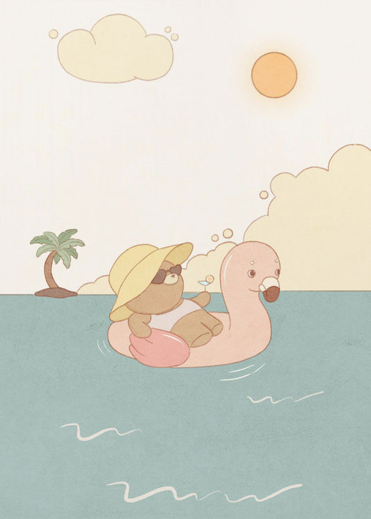 Bär am Sommerstrand | Poster