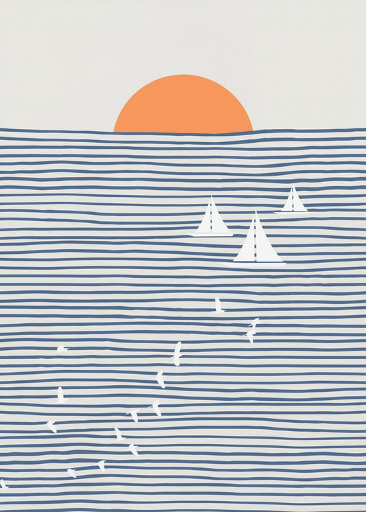 Three White Sails | Poster