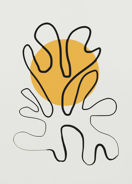 Minimalist Coral and Sun | Poster