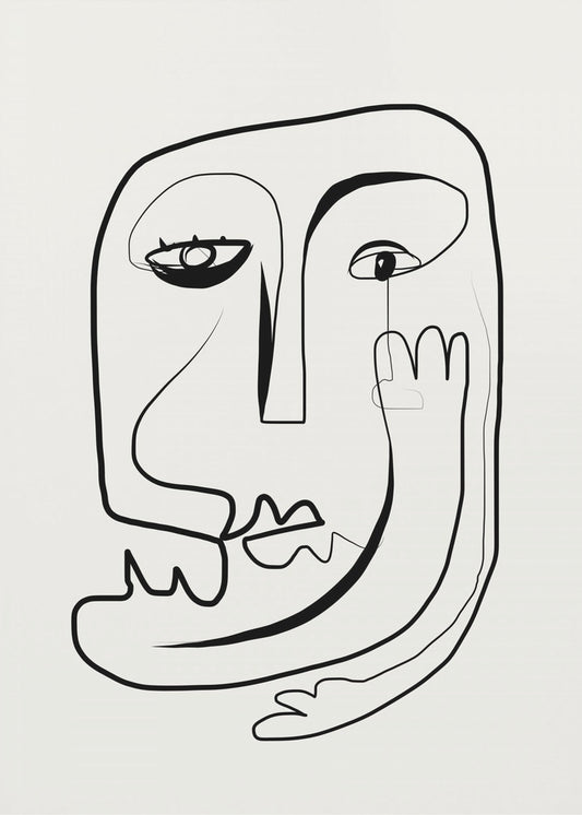Line Art Portrait Skizze | Leinwand