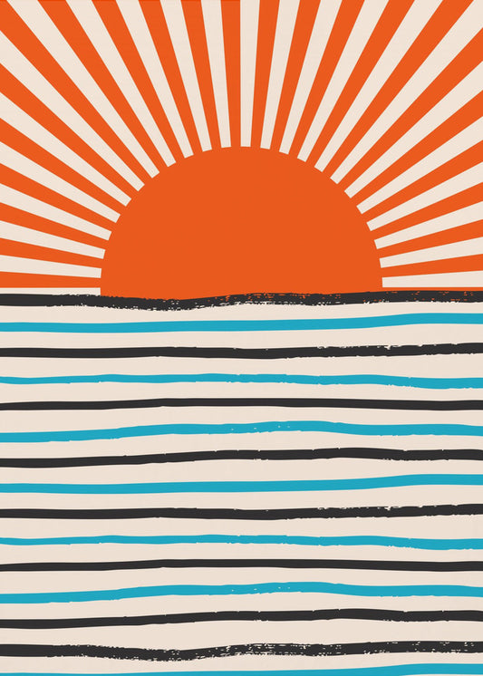 Rote Sonne und Meer | Poster