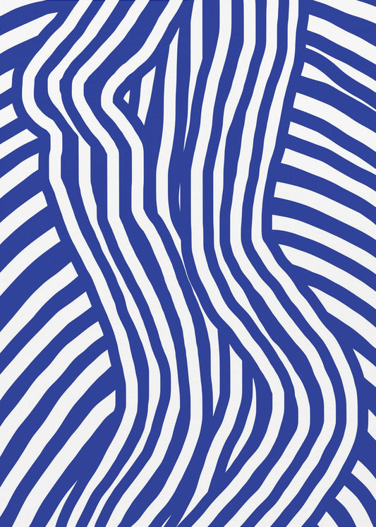 Blau-weiß gestreiftes Nude | Leinwand