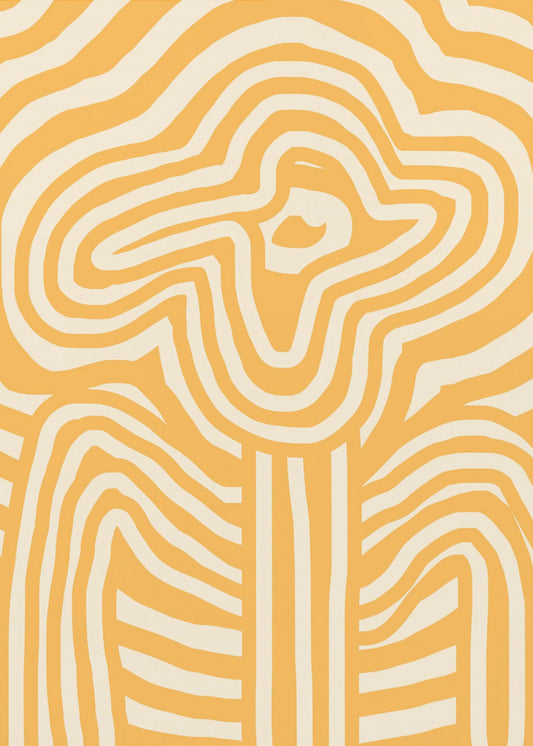 Gelb gestreifte Blume | Poster