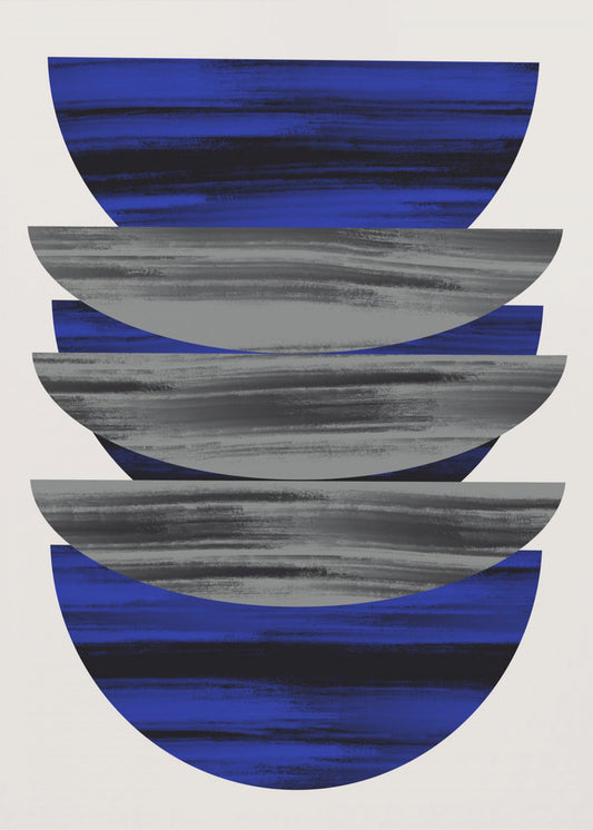 Skandinavisch in Blau und Schwarz | Leinwand