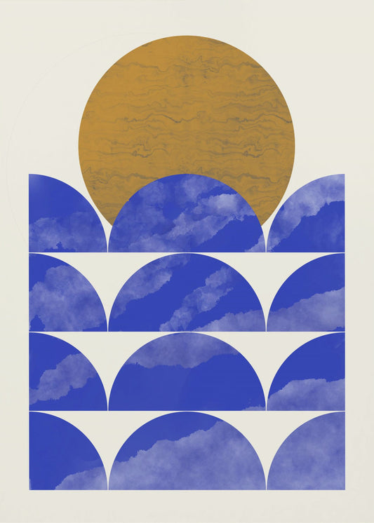 Geometrische Sonnenuntergangskomposition | Leinwand