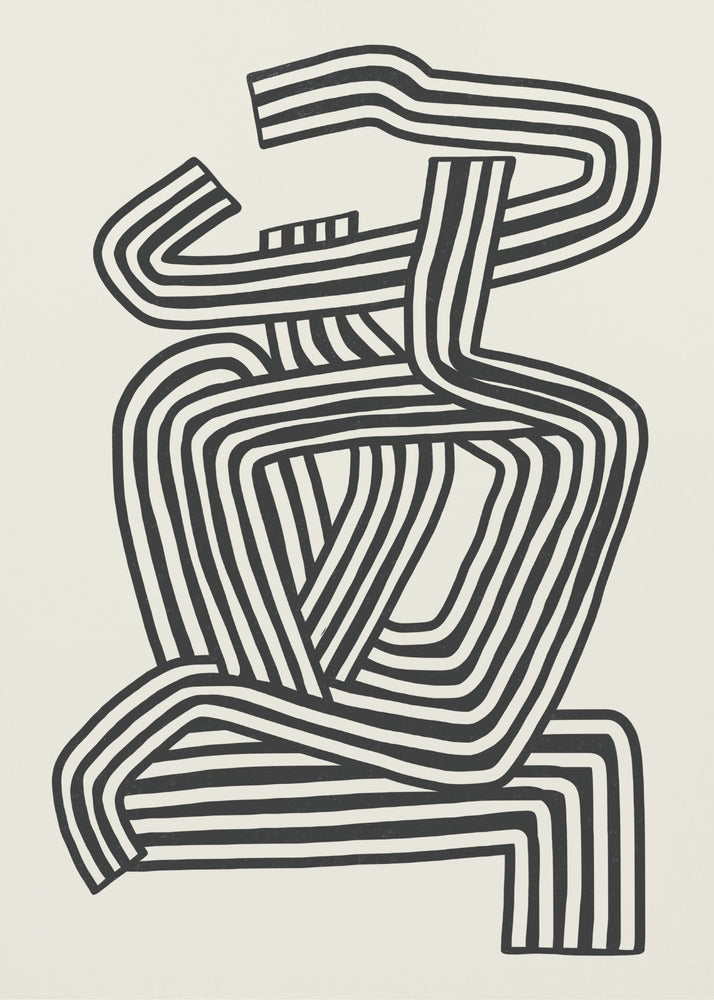Gestreiftes Frauenporträt | Poster