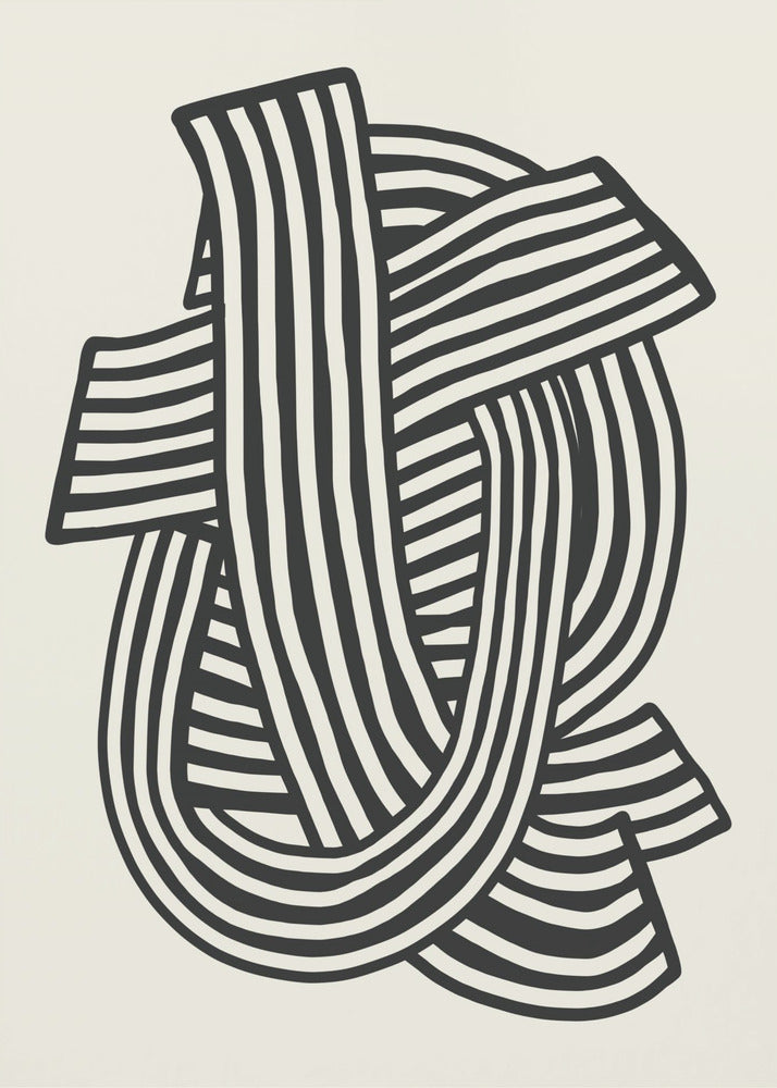 Gestreiftes Abstrakt in Schwarz | Poster
