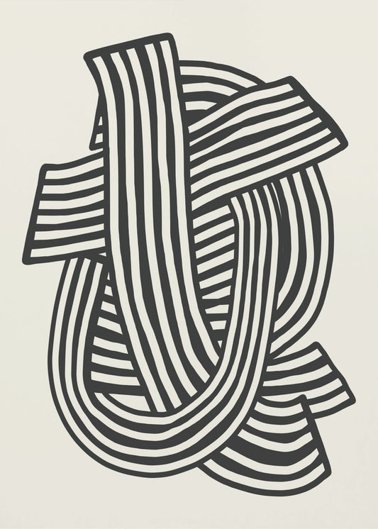 Gestreiftes Abstrakt in Schwarz | Poster