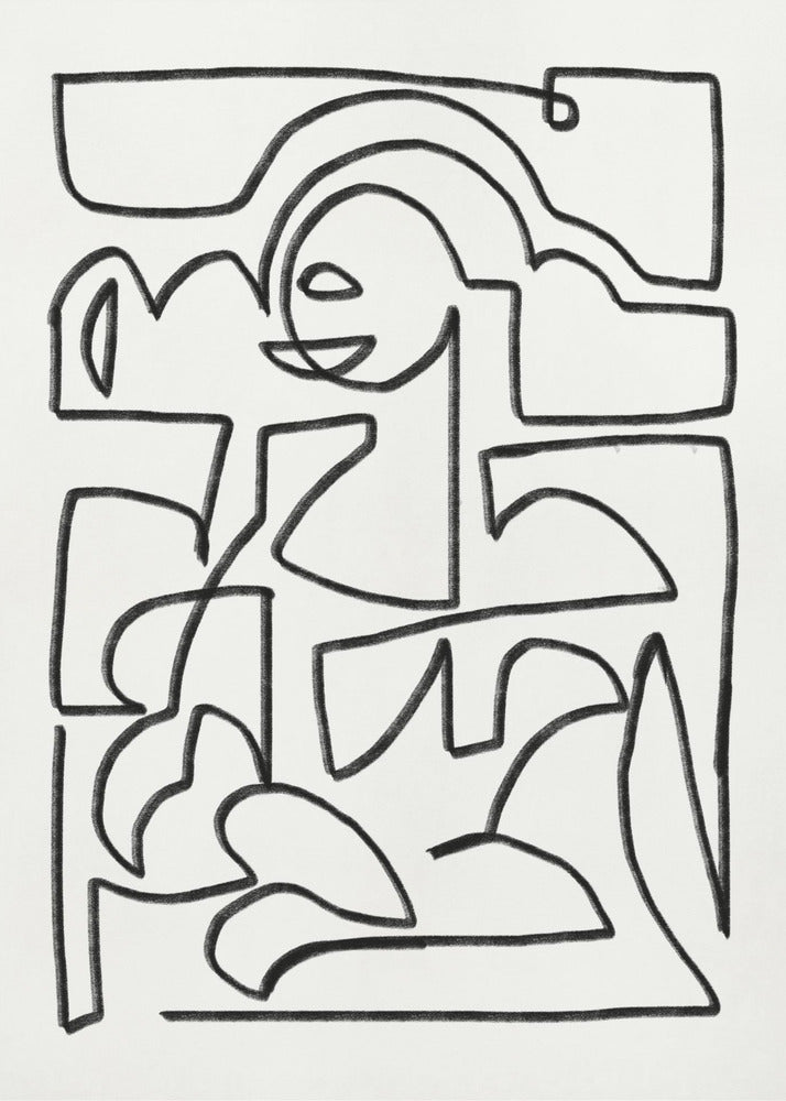 Abstrakte Kreidelinienkunst | Poster