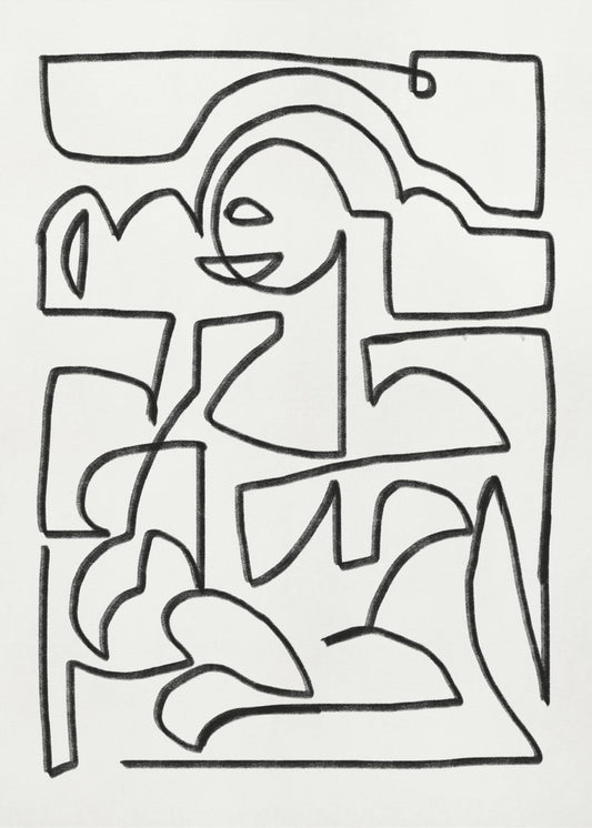 Abstrakte Kreidelinienkunst | Poster
