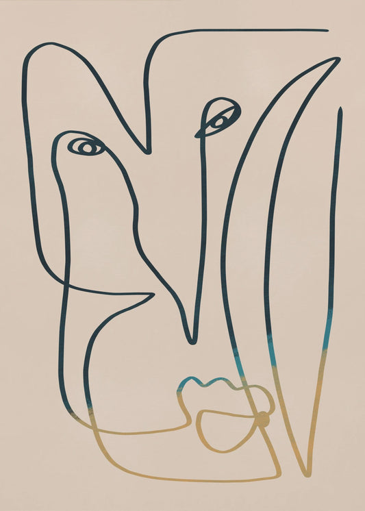 Line Art Gesicht | Leinwand