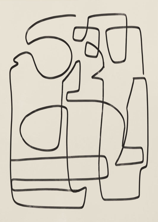 Warme abstrakte Linienkunststudie | Poster