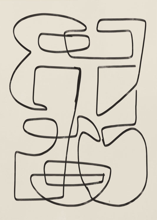 Warme abstrakte Linienkunst | Leinwand