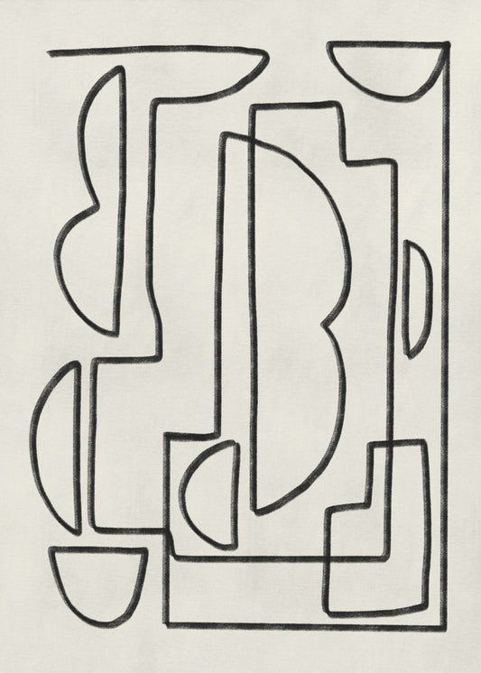 Abstrakte Linienkunstskizze | Poster