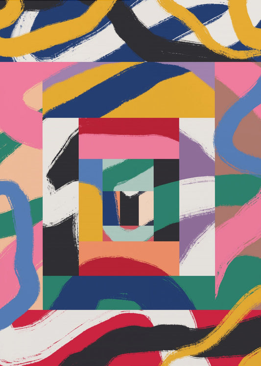 Geometrische Formen und kräftige Pinselstriche | Poster