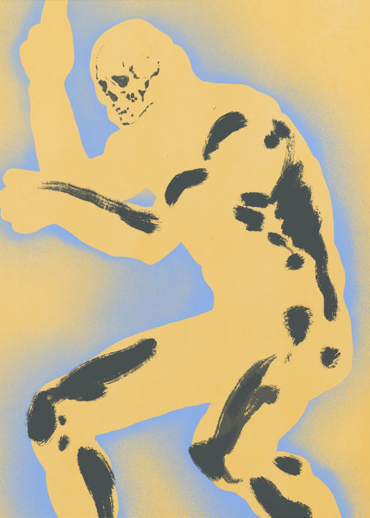 Skelettfigur in dynamischer Pose | Poster