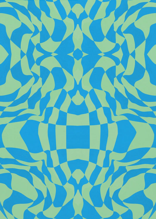 Coole Farben Warp Checkers | Leinwand