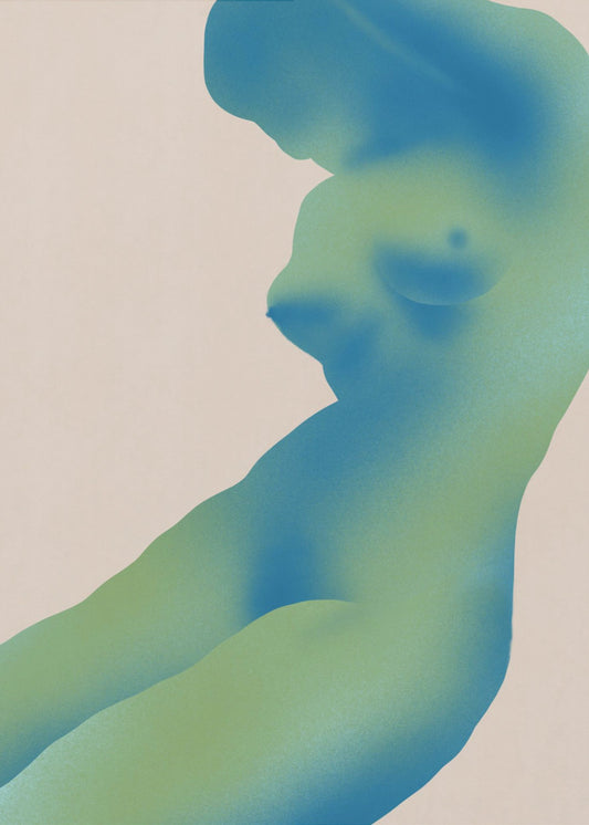 Abstrakte menschliche Figur mit Farbverläufen | Poster