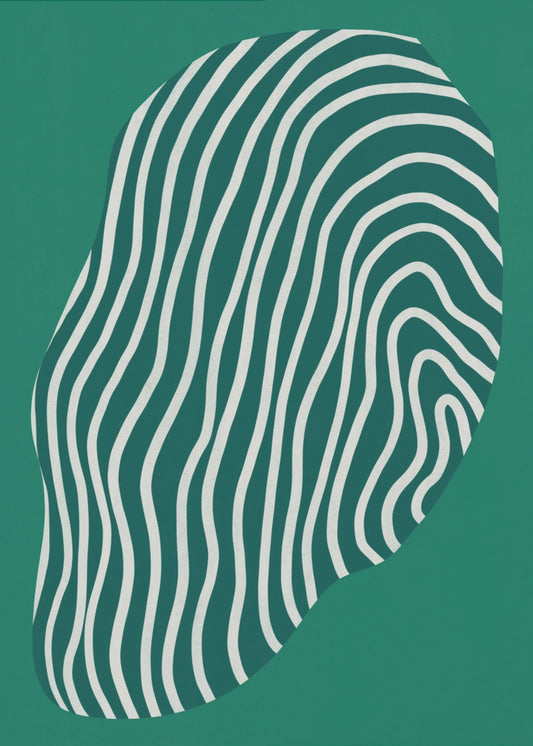 Linienkunst im Weltraum-Grün | Leinwand