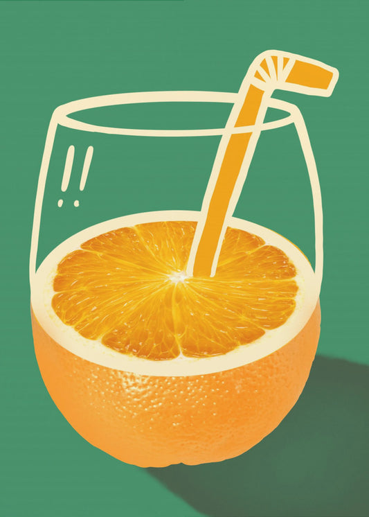 Leuchtendes Orange, geschickt illustriert | Leinwand