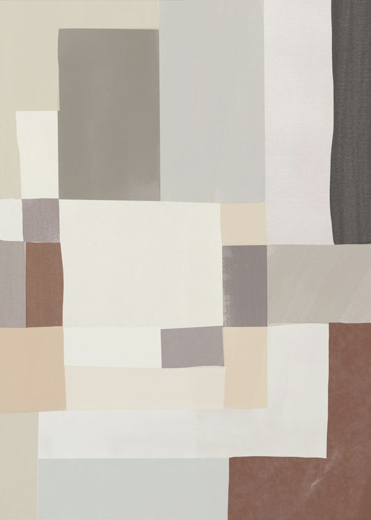Neutrale Farbe geometrisch abstrakt 02 | Leinwand