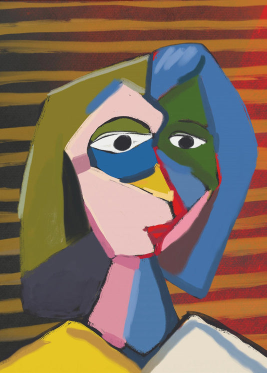 Von Picasso inspiriertes Porträt | Leinwand