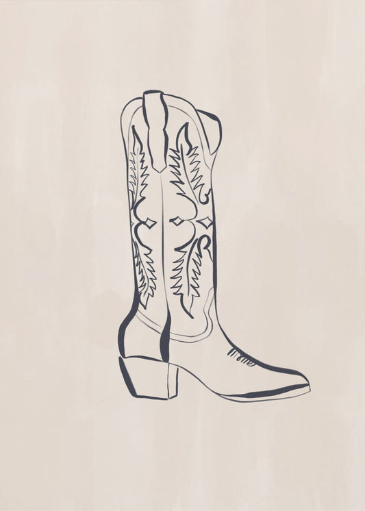 Cowboystiefel von Ivy Green Illustrations | Leinwand