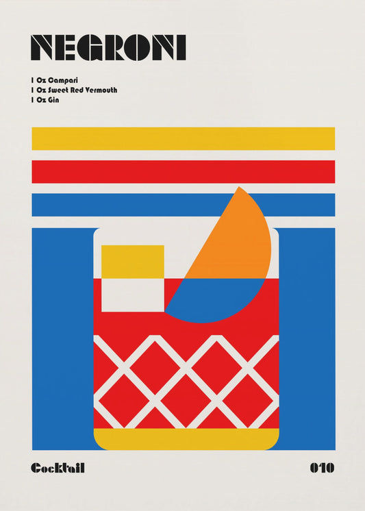 Negroni Bauhaus Cocktail | Leinwand