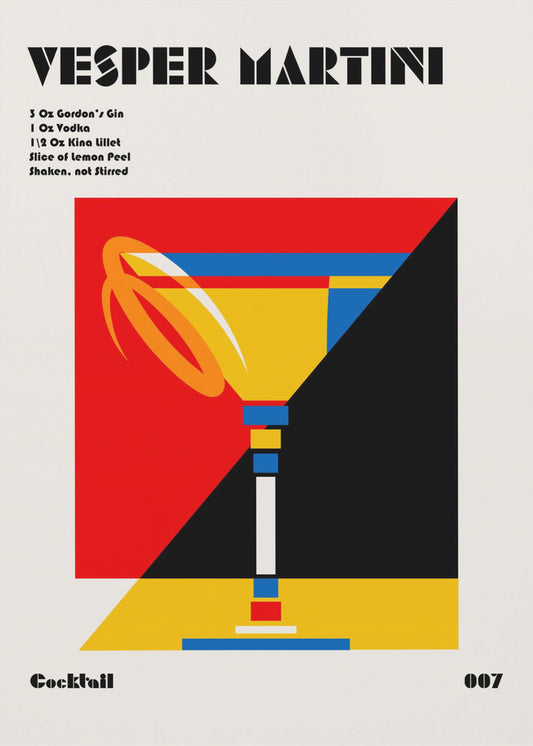 Vesper Martini Bauhaus Cocktail | Leinwand