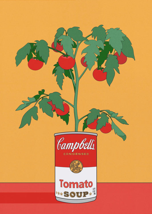 Campbells Soup Tomatenpflanze Retro Illustration | Leinwand