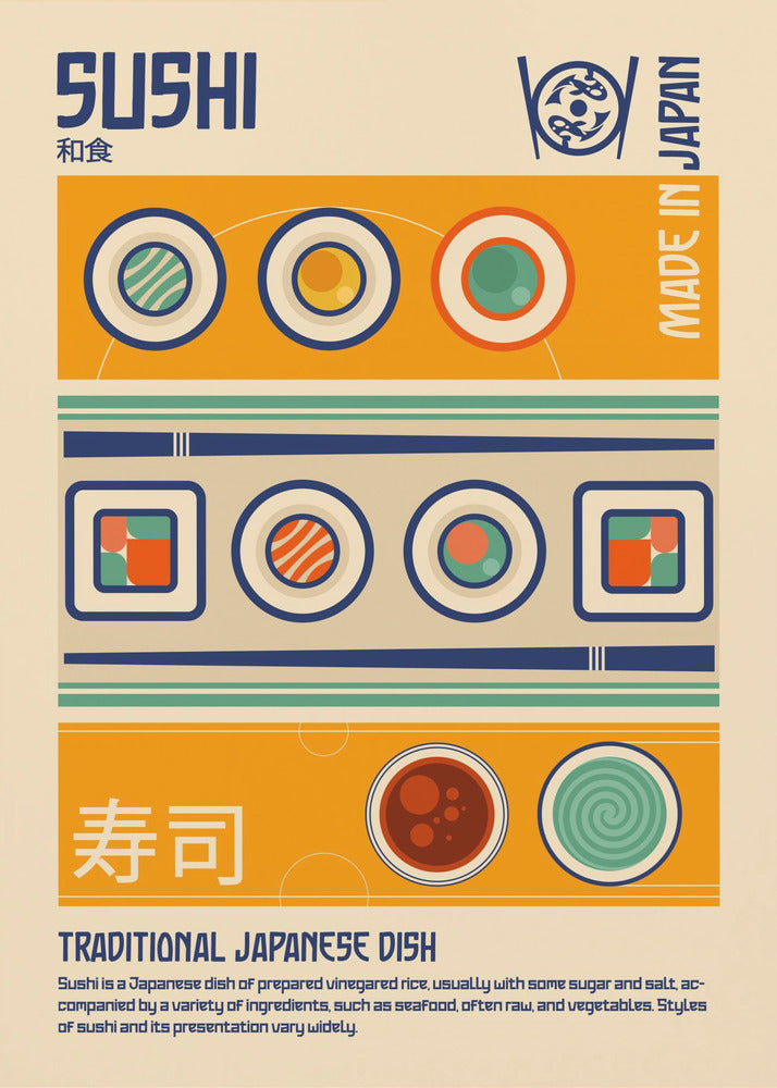 Sushi Japanischer Essensdruck | Leinwand