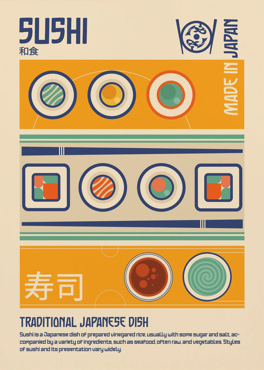 Sushi Japanischer Essensdruck | Leinwand