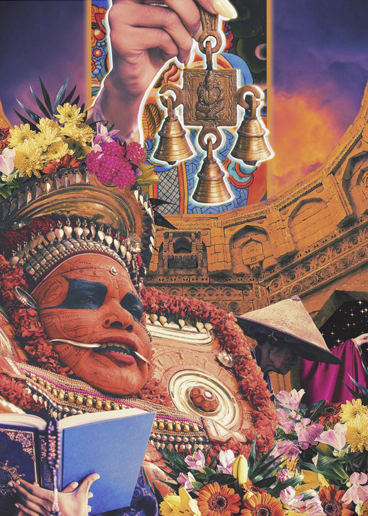 Retro Fantasy Kultur Collage | Leinwand