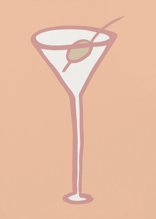 Olive im Glas Pfirsich Flaum Poster | Leinwand