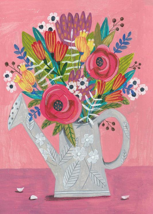 Gießkanne mit Blumen | Poster