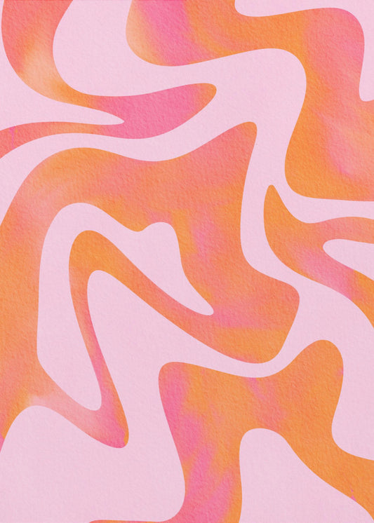 Abstrakte Welle in Rosa | Leinwand
