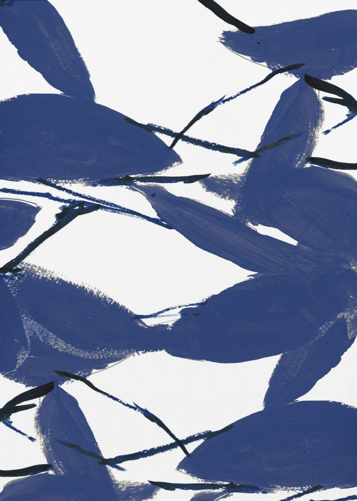 Blaues Blumenmuster Nr. 2 | Poster