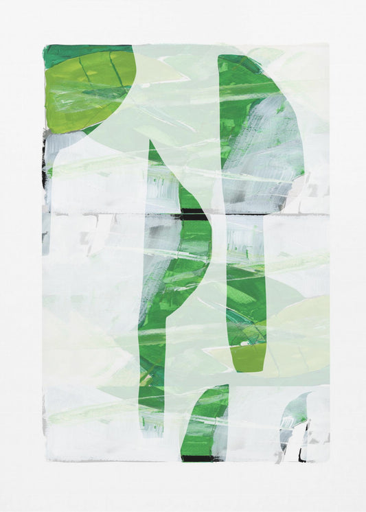 Lime Green Black Abstract No1 | Poster
