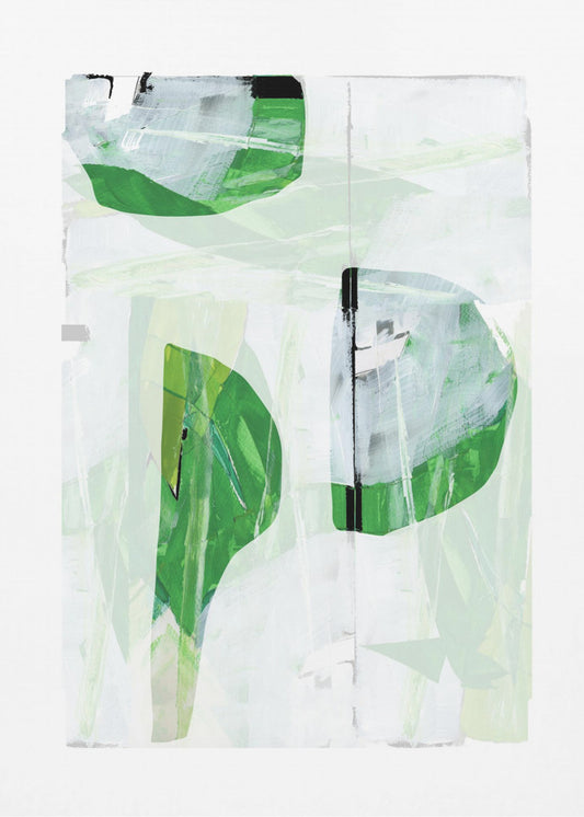 Lime Green Black Abstract No2 | Poster