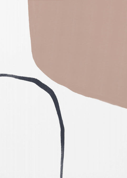 Weiche beige und schwarze Linien | Leinwand