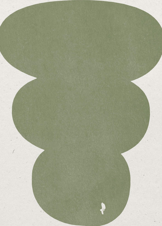 Grüne einfache Retro-Formen | Leinwand