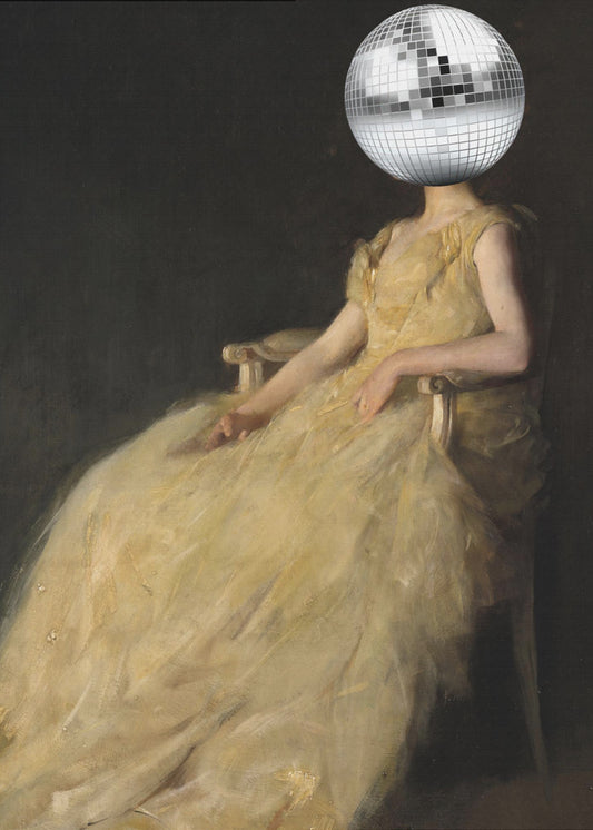 Disco-Kopf-Vintage-Collage | Leinwand
