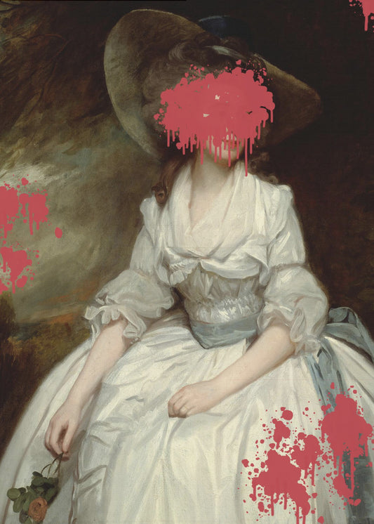 Renaissance Red Splash - Veränderte Kunst | Leinwand