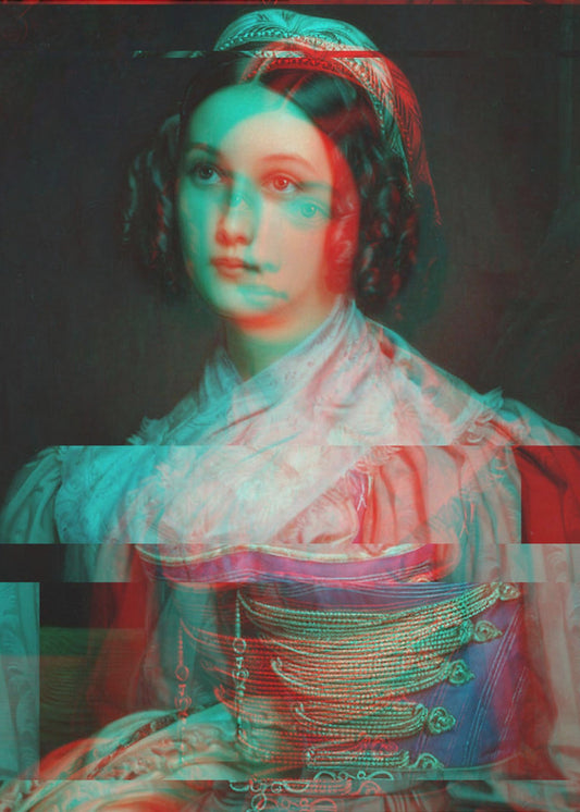 Glitched Portrait einer Frau | Leinwand