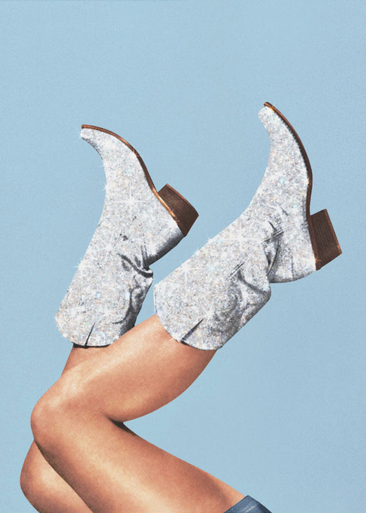 Diese Stiefel glitzern blau II | Poster